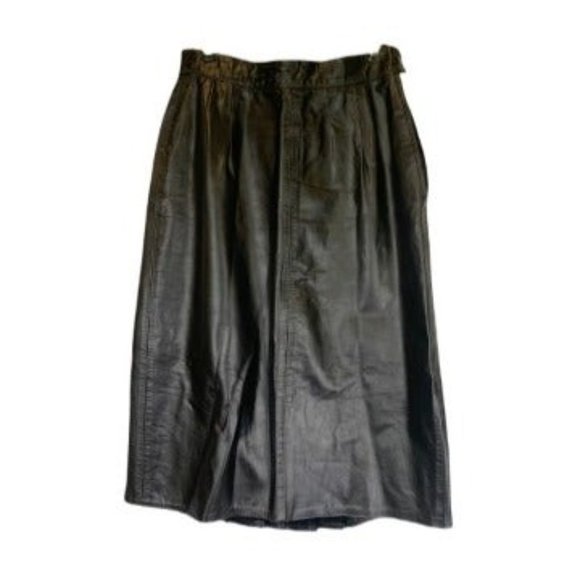 Martani Long Leather Skirt Pleated Detail Women’s Size 18 - Picture 9 of 9